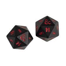 D&D Heavy Metal Black & Red D20 Set